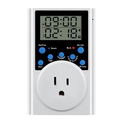 110V美标定时器插座台湾智能电子时控开关倒计时断电充电定时插座