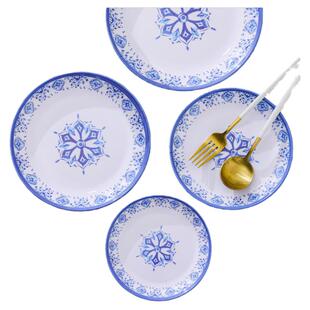 新疆民族风密胺碟子创意菜盘子水果盘6寸塑料平盘点心凉菜碟商用