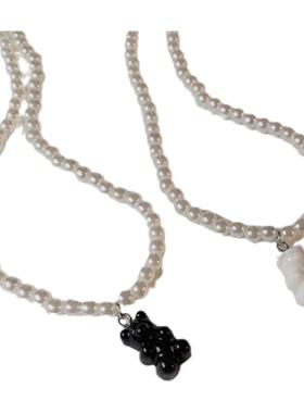 甜美可爱彩色糖果小熊项链锁骨链