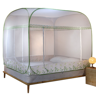 床单蚊帐家用免安装蒙古包可折叠三开门2025新款拉链防摔儿童定制