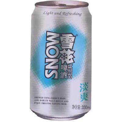 雪花啤酒淡爽8度330ml*24瓶