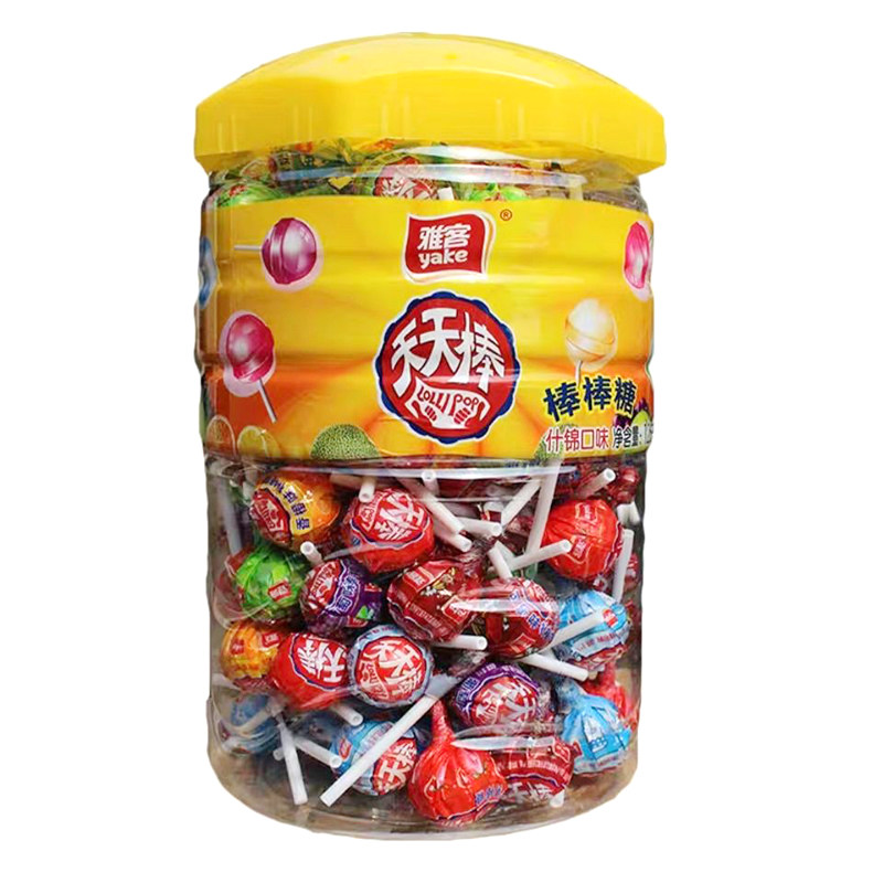雅客水果味棒棒糖桶装