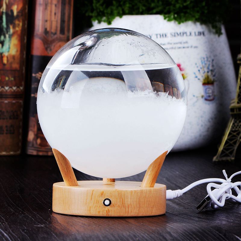 创意礼品摆件LED七色灯光瓶许愿许愿瓶风暴球瓶天气预报生日礼物