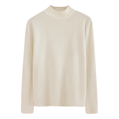 高级感灰色半高领软糯针织衫女