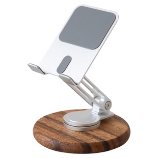 手机支架桌面ipad平板支板实木质铝合金2026新款360度旋转可折叠升降调节网课学习直播追剧床头懒人支撑架子