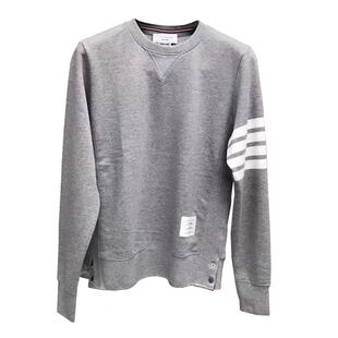 TUMA TB色织纯棉宽松圆领卫衣男女四道杠休闲套头打底百搭上衣