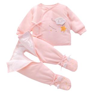 婴儿衣服秋冬季套装新生分体初生小宝宝a类纯棉幼儿棉袄夹棉冬装