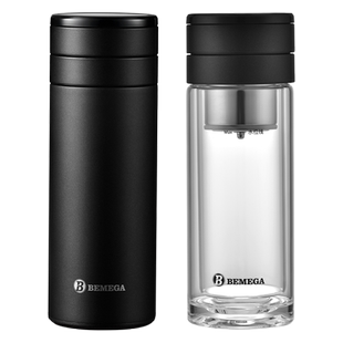 高档双层玻璃杯保温杯男女茶水分离泡茶杯刻字定制水杯子礼盒套装