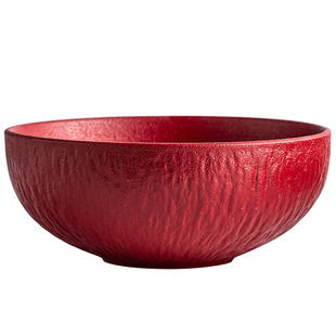 喜庆陶瓷碗结婚新人红色甜汤碗汤圆碗家用沙拉碗吃饭碗大汤碗面碗