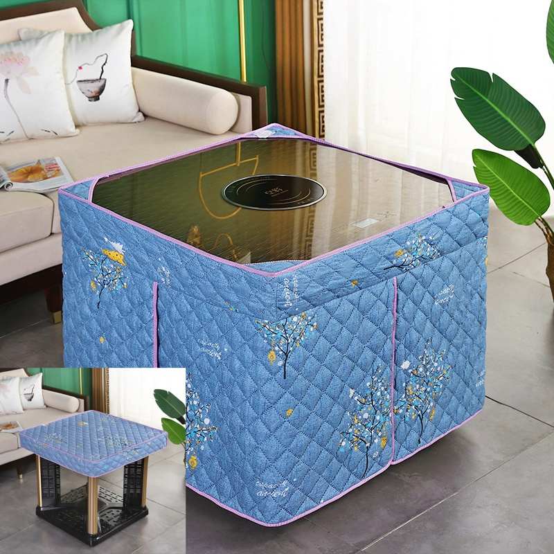 加厚正方形电烤火桌罩家用方桌布罩正方形火炉四方取暖围布可定做