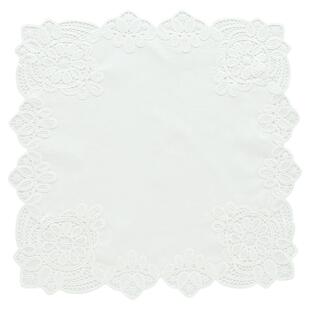 唯米9951简欧美式白色麻棉蕾丝镂空床头柜盖布艺方形防尘布遮盖巾