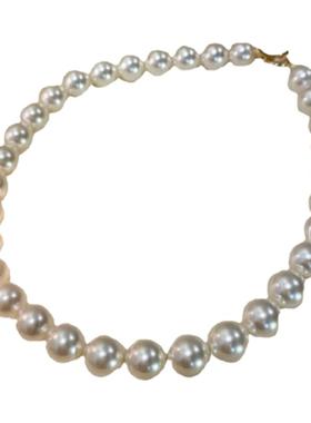 气质珍珠法式高级感白色珍珠项链 短款毛衣链经典简约叠戴锁骨链