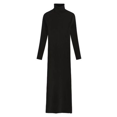 加绒加厚冬款连衣裙女过膝毛衣裙