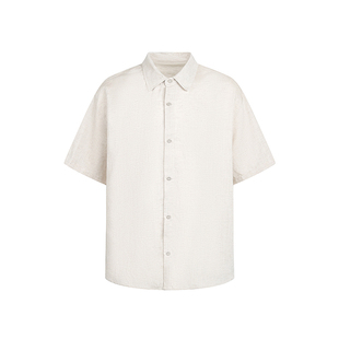 Dream made 老钱风亚麻短袖衬衫男款夏季薄款莱赛尔透气男生衬衣