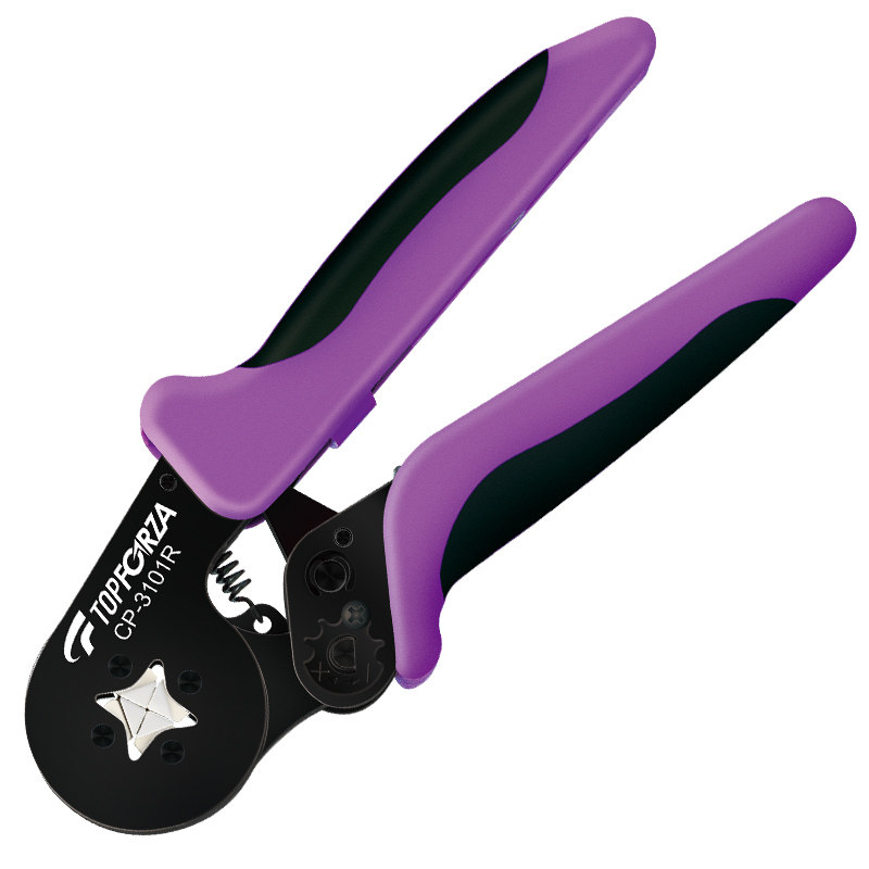 拓伏锐进口压接钳欧式端子棘轮冷压线钳自调式管形四边形欧规端子