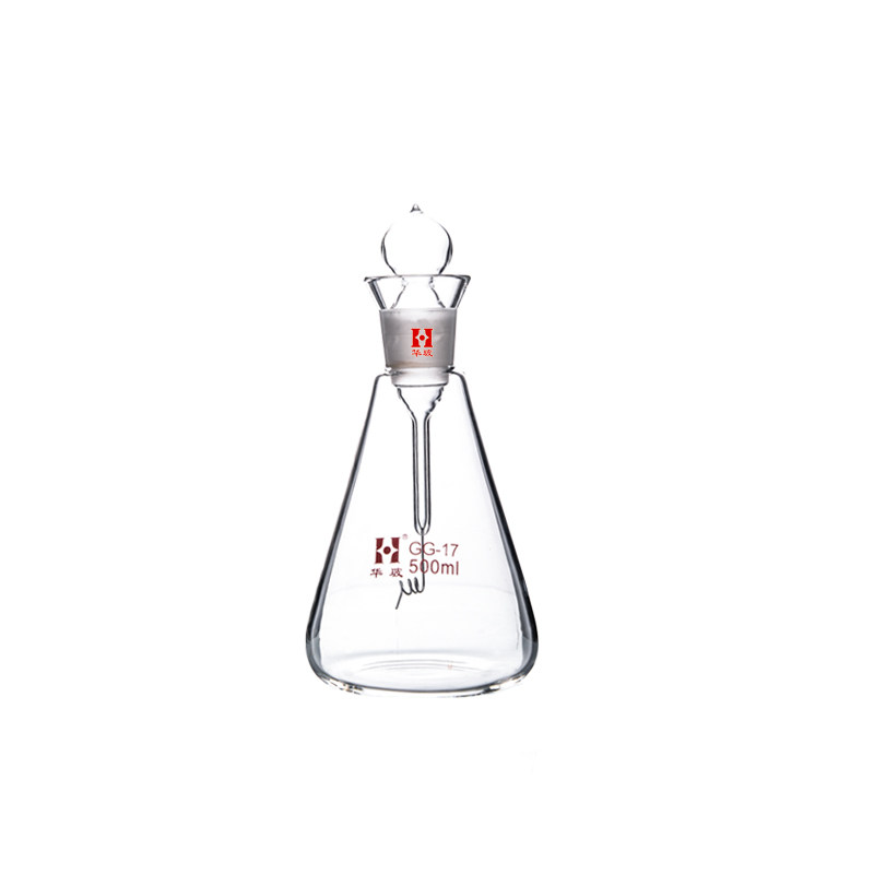 石英玻璃铂金丝氧气燃烧瓶 三角烧瓶铂金丝爆炸瓶500/1000ML