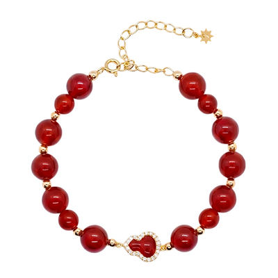 鸿运聚财葫芦手链S925银红玛瑙