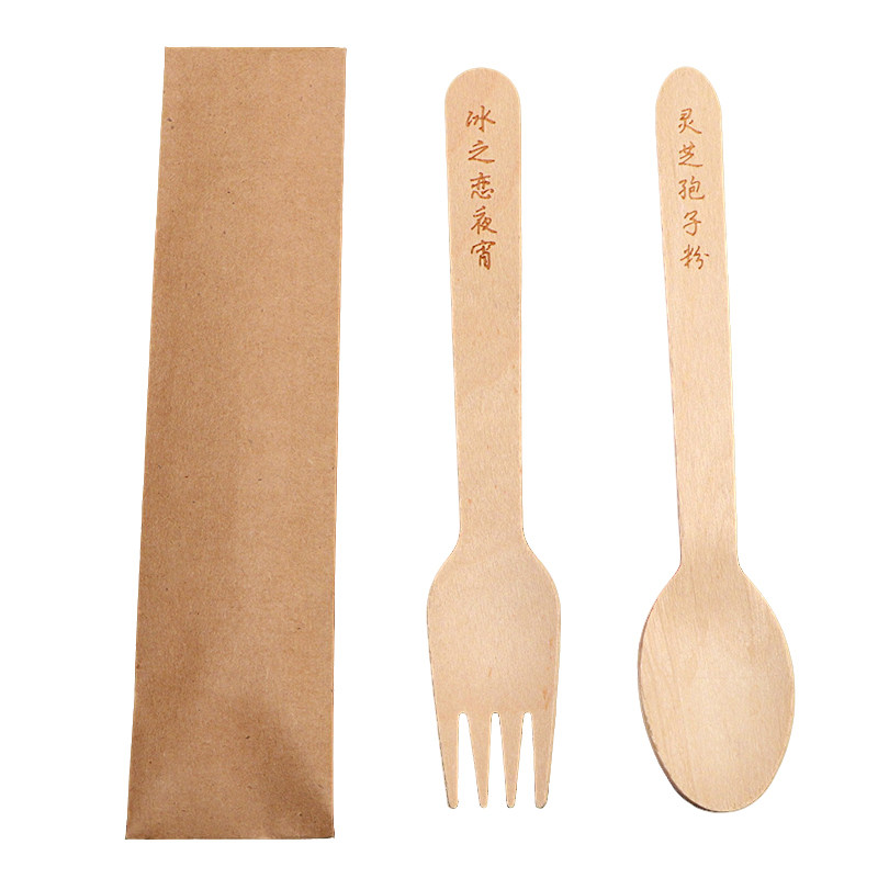 烘焙专用一次性木勺甜品蛋糕刀叉