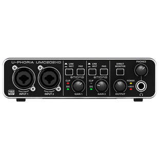 BEHRINGER 百灵达UMC202HD外置录音吉他声卡抖音直播手机电脑通用