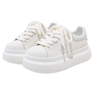 达芙妮正品厚底增高小白鞋女秋款