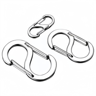 登山扣8字扣弹簧扣户外挂钩锌合金便携快挂连接扣s扣钥匙扣配件