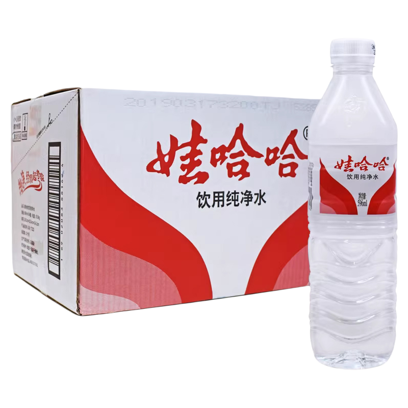 娃哈哈饮用纯净水596ml*24瓶整箱