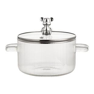 高硼硅玻璃锅明火耐高温小奶锅透明电陶炉专用汤锅煮锅炖锅煲