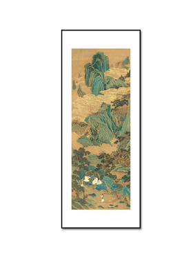 新中式玄关装饰画竖版走廊过道