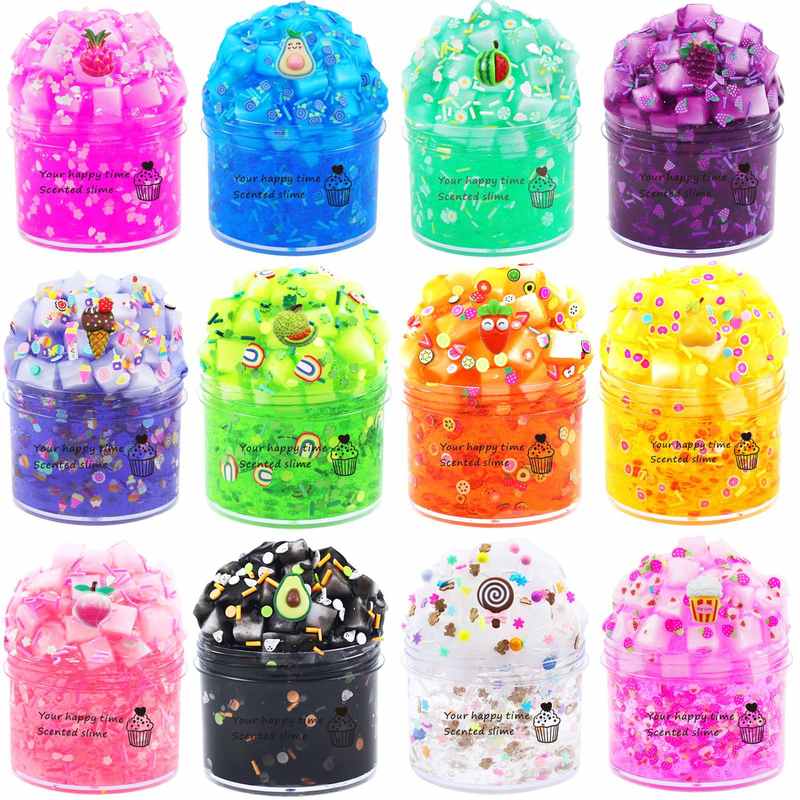 希音temu跨境AMZ史莱姆kit50ml软陶胶椰果泥水晶泥套装玩具slime