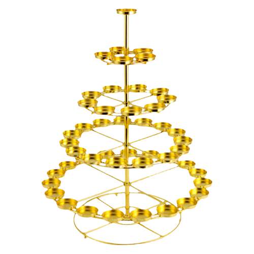 镀金莲花酥油灯烛台七层梅花金色灯架灯座蜡烛托108盏