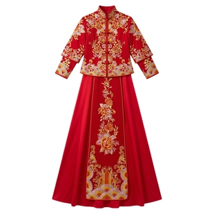 秀禾服婚服冬季2025新款小个子结婚龙凤褂出阁婚服禾秀服大码嫁衣