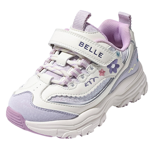 花影丨百丽童鞋儿童运动鞋2025新款大童秋冬加绒鞋女童宝宝小女孩