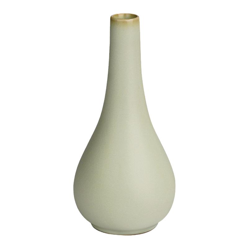 汝窯膽瓶花插手工花瓶景德鎮(zhèn)瓷器汝瓷冰裂釉中式仿古青瓷宋禮盒裝