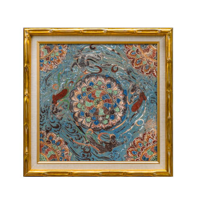 敦煌莲花飞天藻井装饰画