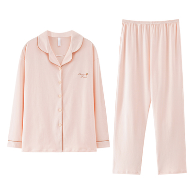 春秋冬季新款纯棉情侣家居服套装