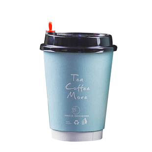200ml10oz通版浓缩精品咖啡饮料打包热纸杯牛奶茶外卖2双层中空杯