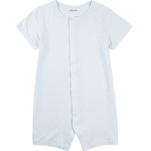 歌瑞家婴儿夏季连身衣男女童空调房护肚连体衣宝宝莫代尔短袖