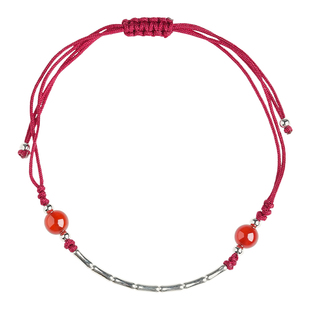 普陀山925银竹节红绳极细手工编织手绳简约配饰送女朋友的礼物