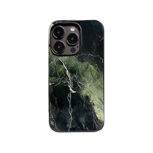 苍松翠柏丨言西原创丨玻璃手机壳国风新中式iphone15Promax手机壳膜iPhone14Pro13pro防滑12mini全包11高级