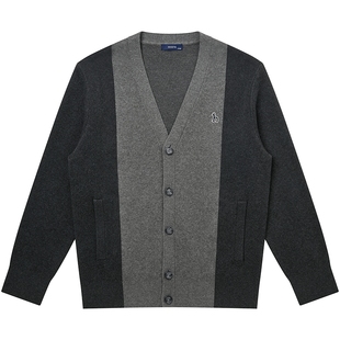 【秋季甄选】Hazzys哈吉斯纯棉合体针织开衫男士潮流休闲通勤上衣