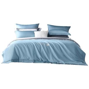 水星家纺60支新疆长绒棉轻奢四件套纯棉100套件被套床单秋冬年货