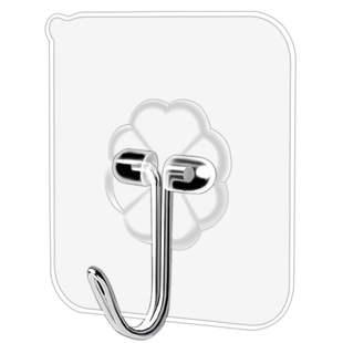 不锈钢透明挂钩强力粘胶墙壁壁挂吸盘厨房挂勾无痕门后免打孔粘钩