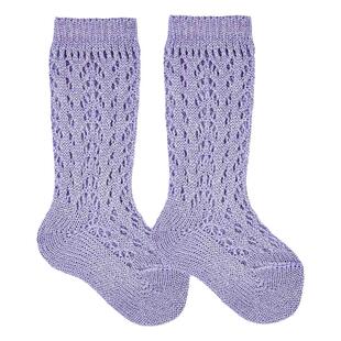 西班牙CONDOR儿童中筒袜宝宝打底袜夏季薄款婴幼儿金丝银闪高筒袜