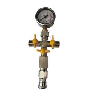 测漏水用四通打压油压表气压水压可用压力耐用带单向阀