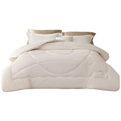 罗莱家纺100%全棉澳洲进口纯羊毛被被子被芯抗菌春秋被加厚冬被