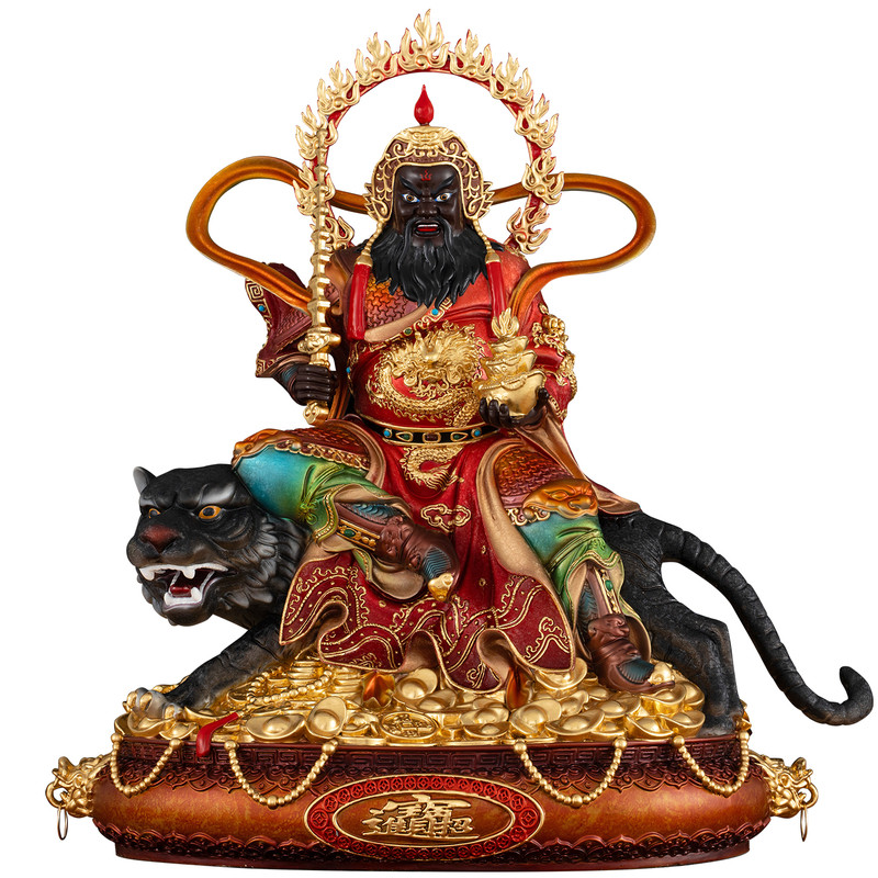 纯铜武财神赵公明神像供奉摆件