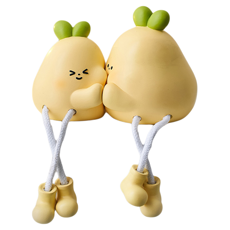 创意抱抱梨长腿吊脚娃娃摆件小卧室家居装饰品客厅电视柜生日礼物