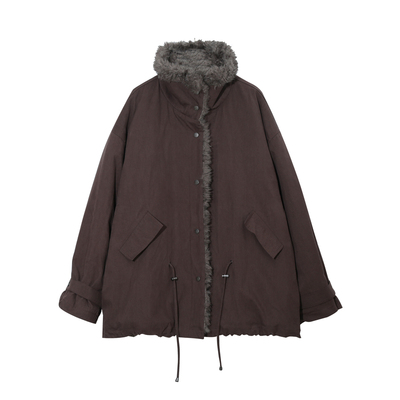 ◆ins博主款~一整个保暖住◆厚派克服加绒美式座山雕上衣外套9002