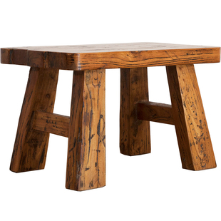 古榆情怀家具老榆木小板凳换鞋凳实木成人矮茶几凳儿童方凳子家用