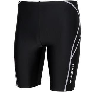 英发男士五分游泳裤 鱼鳞纹运动游泳中脚裤加大码系绳游泳装3823